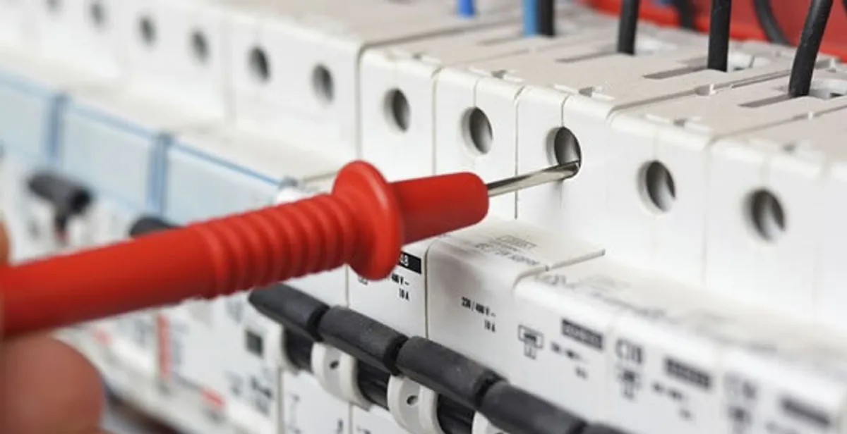 Electrical contractor testing circuit breakers during electrical repair in Fountain Hills, AZ