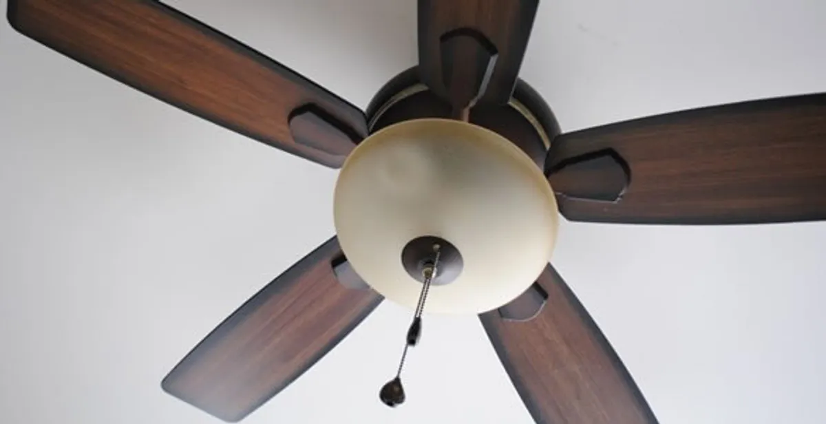 Fully installed ceiling fan with balanced blades and light fixture in Scottsdale, AZ