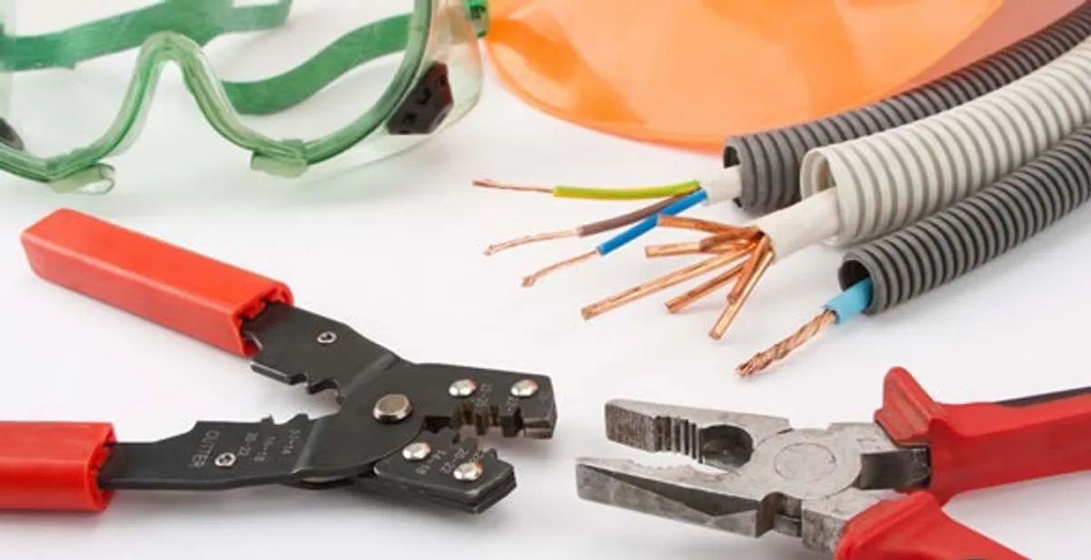 Electrical wiring repair with professional tools and safety equipment in Paradise Valley, AZ